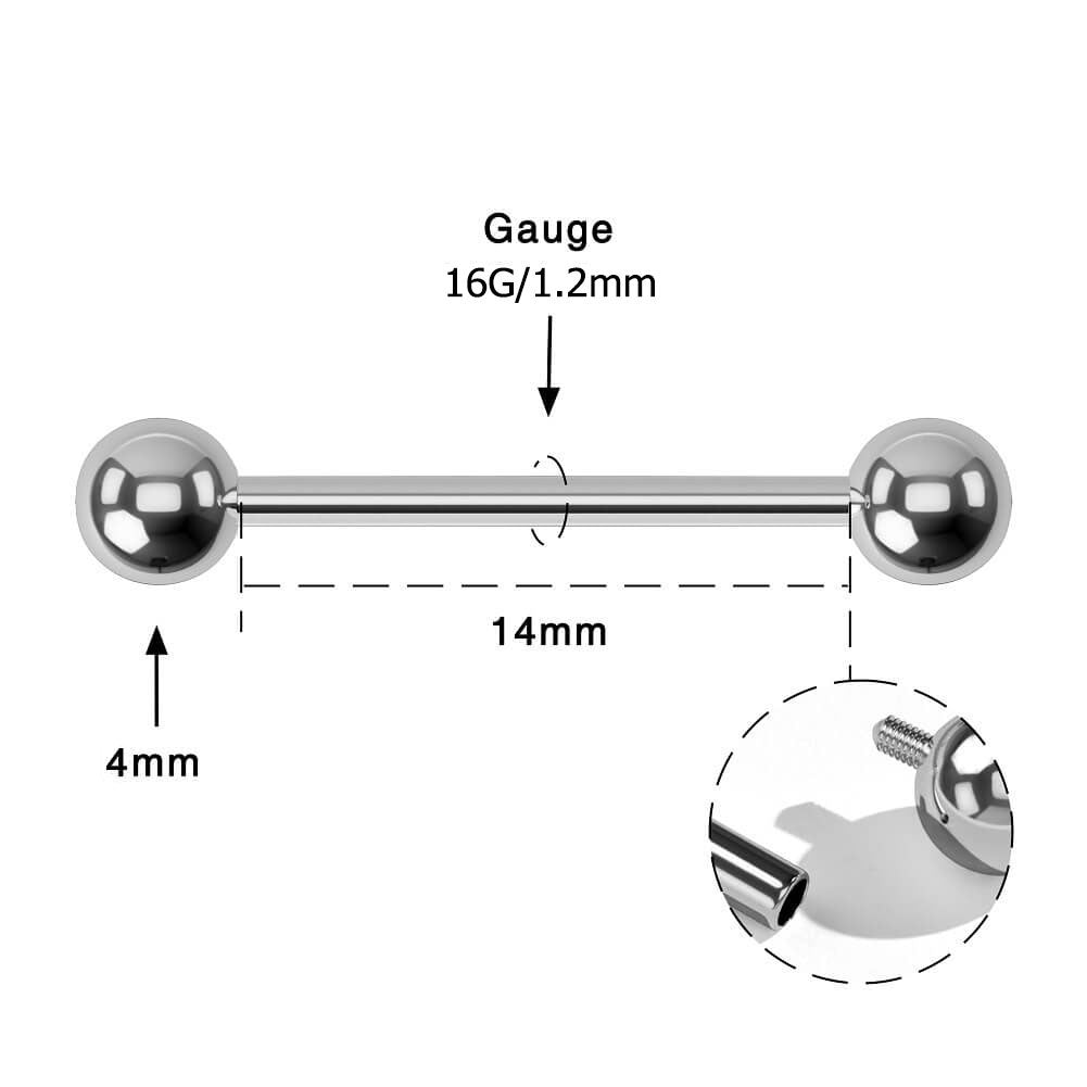 Nipple barbell deals gauge