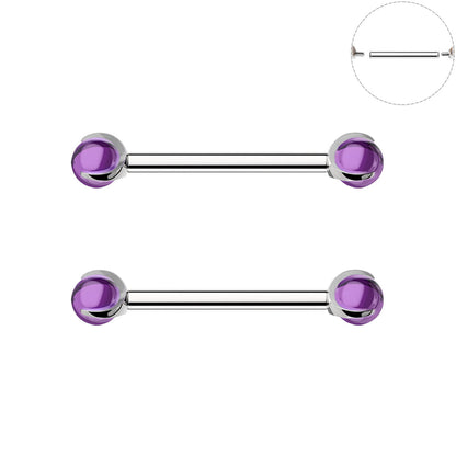 Amethyst nipple ring