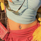dangle belly button piercing