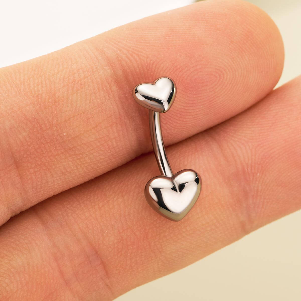 titanium heart belly button ring