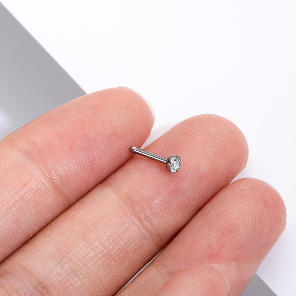 Tiny nose studs on sale titanium