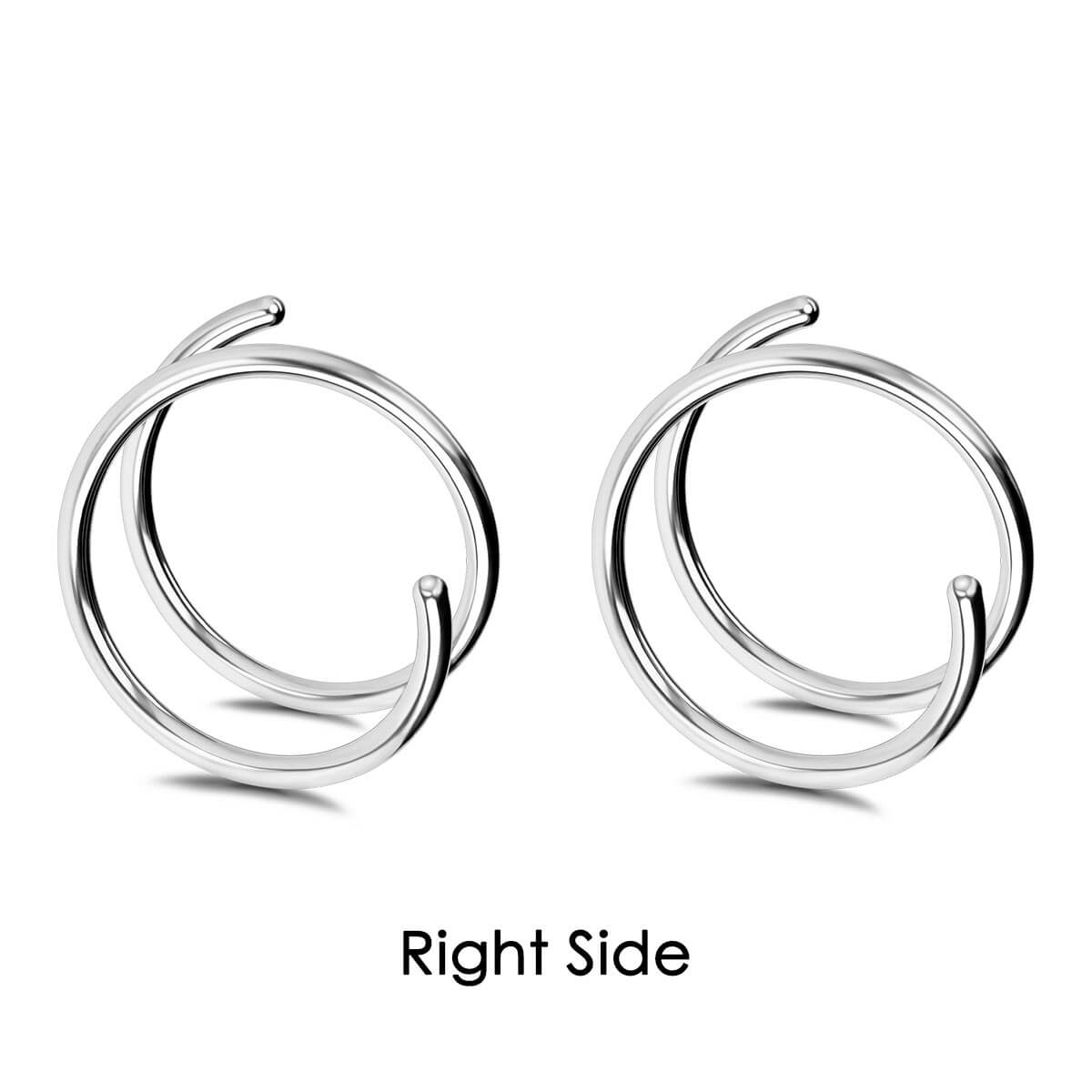 20G 2PCS Titanium Spiral Hoop Nose Rings (Left/Right)