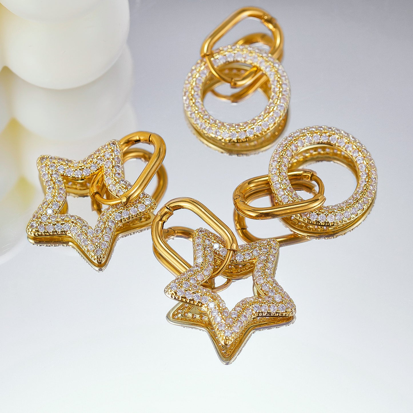 Dainty Heart/Star/Circle/Square Shaped Hoop Earrings As Gift for Girls