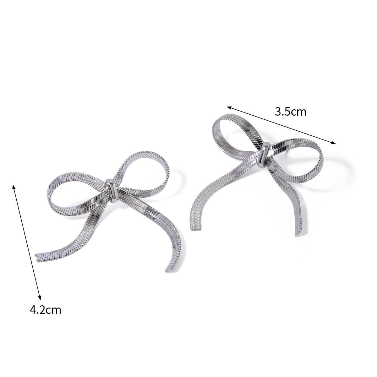 Oufer Stainless Steel Elegant Bow Design Stud Satement Earrings For Party