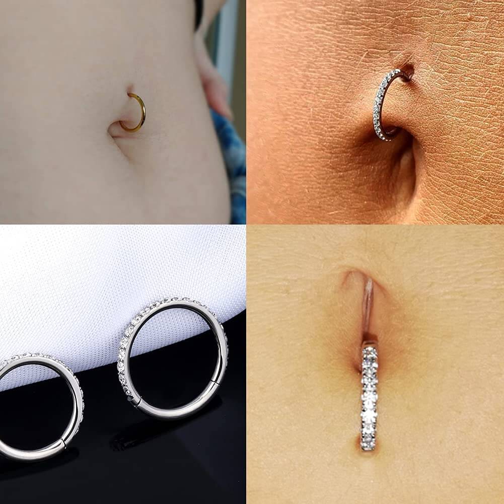 Hoop belly store button ring