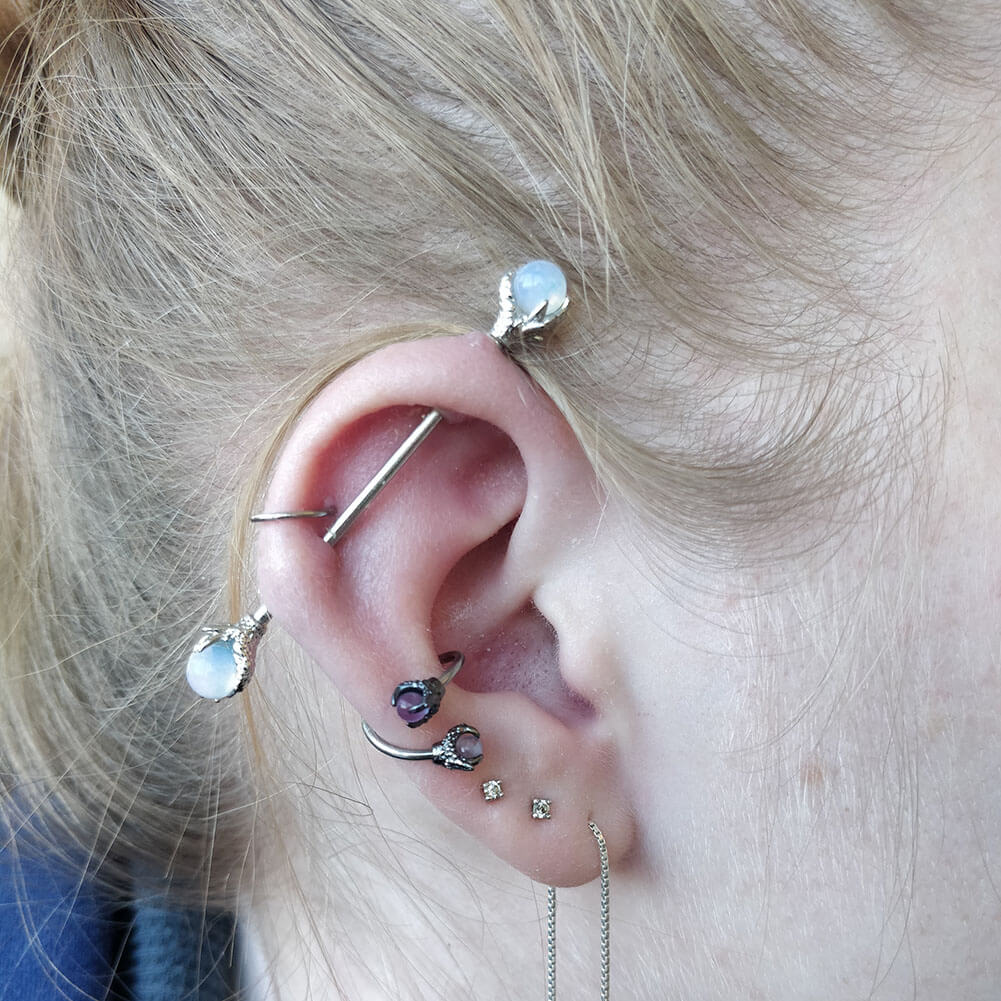 triple cartilage piercing spiral