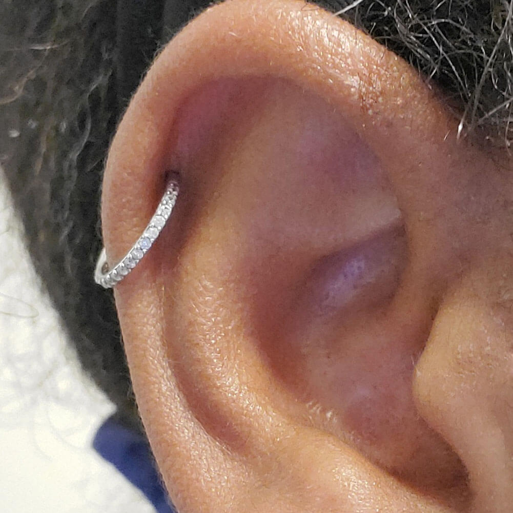 White gold clearance ear piercing