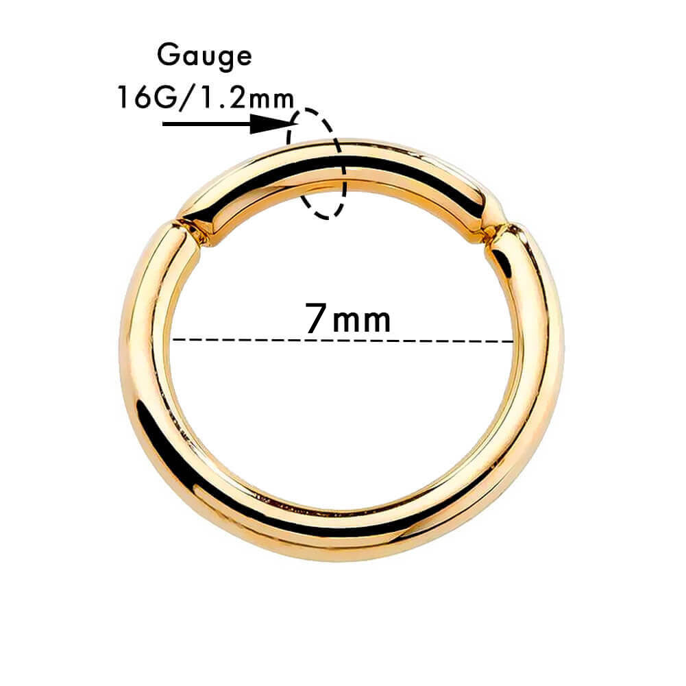 14K Solid Gold CZ top Bezel Set Seamless Hoop Cartilage Hinged Segment Ring Clicker, Helix Cartilage Hoop, Daith Hoop, Rook, Snug, 18 Gauge