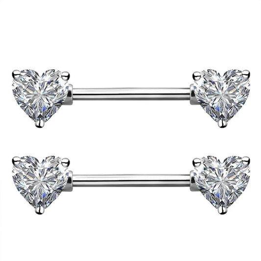 14G Titanium Nipple Barbell CZ and Opal Nipple Piercing Jewelry
