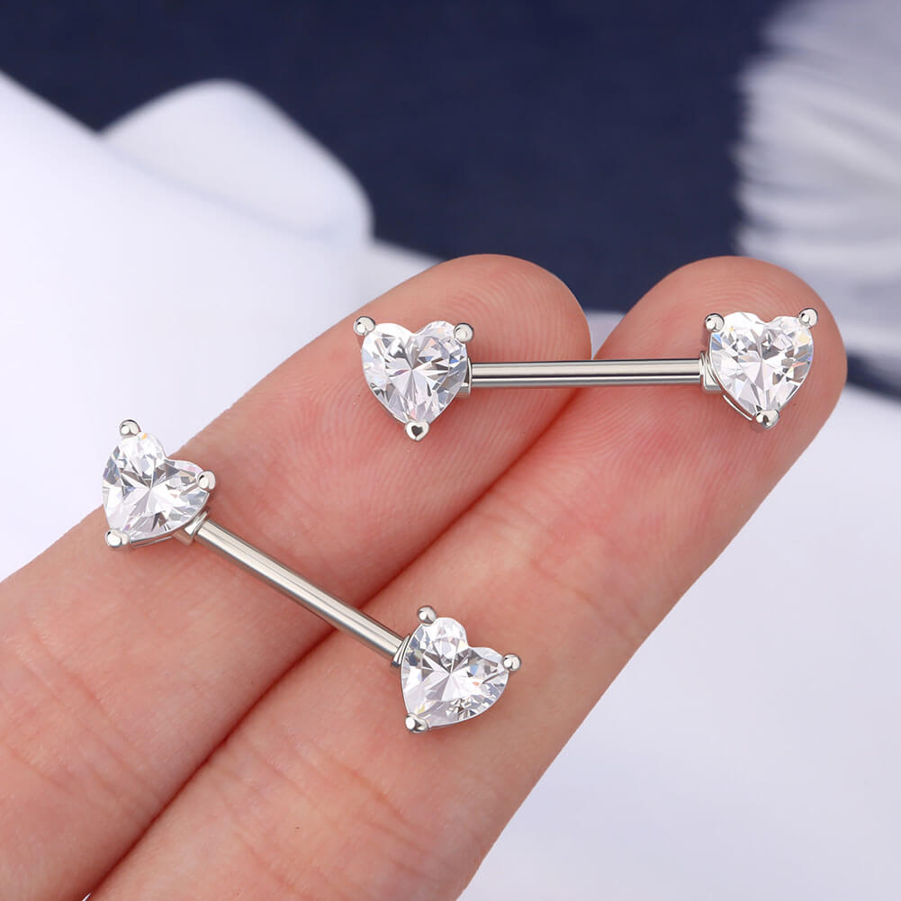  Solid 18k Gold Diamond Heart Shape Nipple Ring, Nipple Piercing,  Sexy Body Jewelry, Christmas Birthday Valentine Gift, Wholesale Available :  Handmade Products