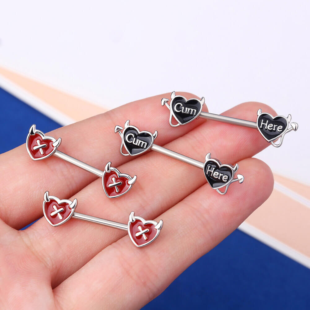 European and American Personality Nipple Rings Personalized Heart
