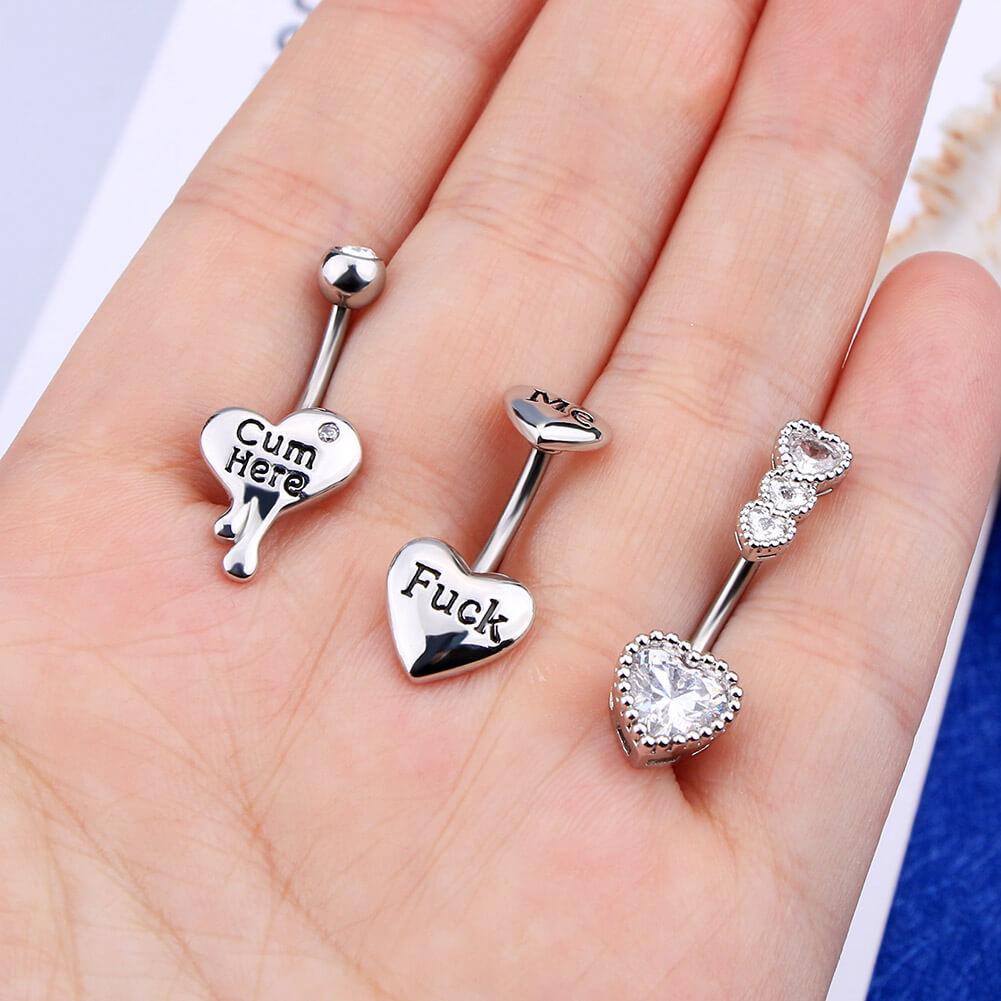 Stainless steel deals belly button piercing