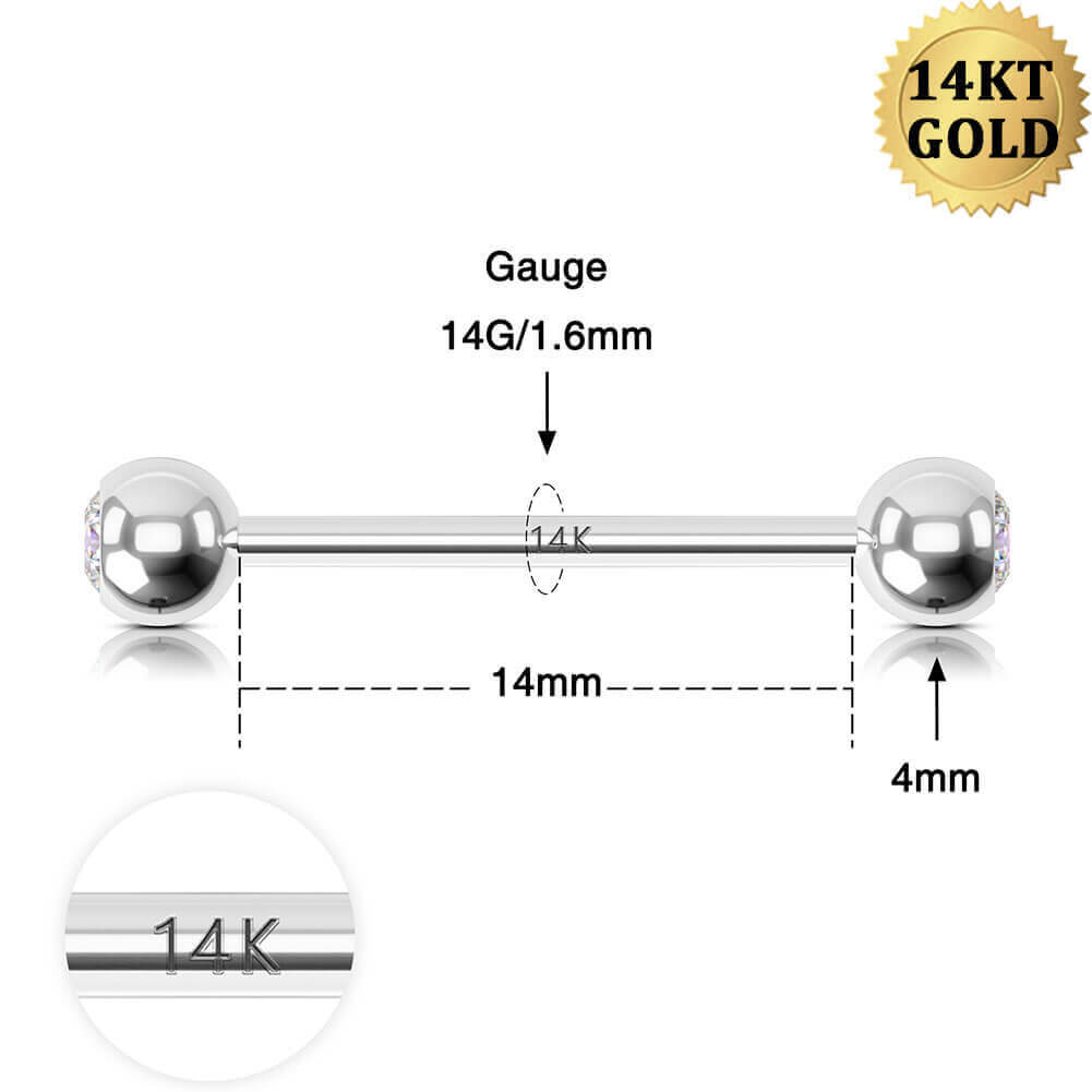 White clearance gold barbell