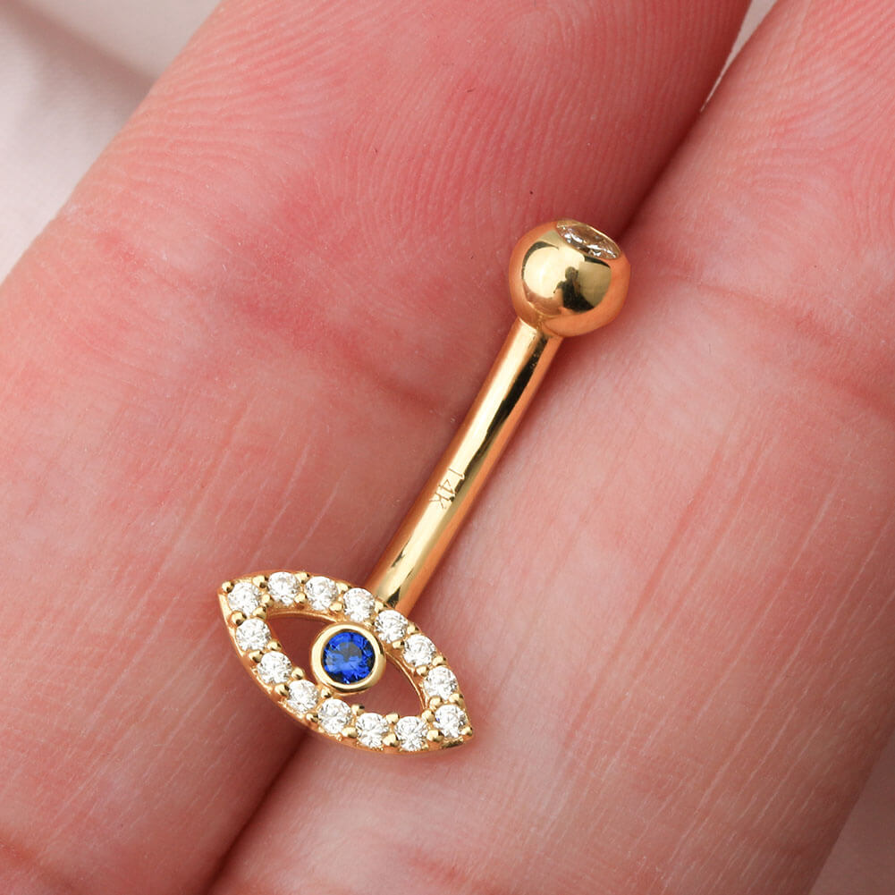 Eye belly shop button ring