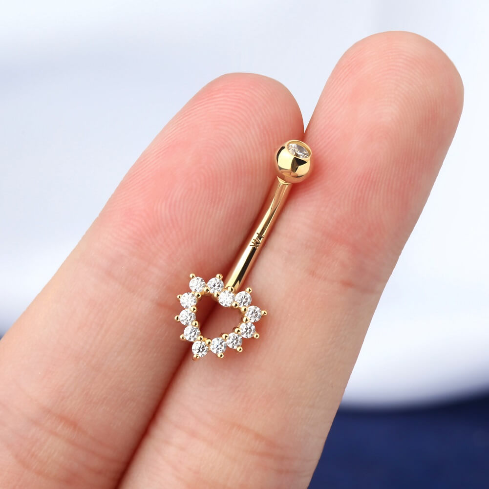 Belly Button Ring - 14k Gold Filled Belly Piercing - 18 Gauge Belly Button  Hoop Jewelry - Body Jewelry for Women - 9mm Belly Button Piercings