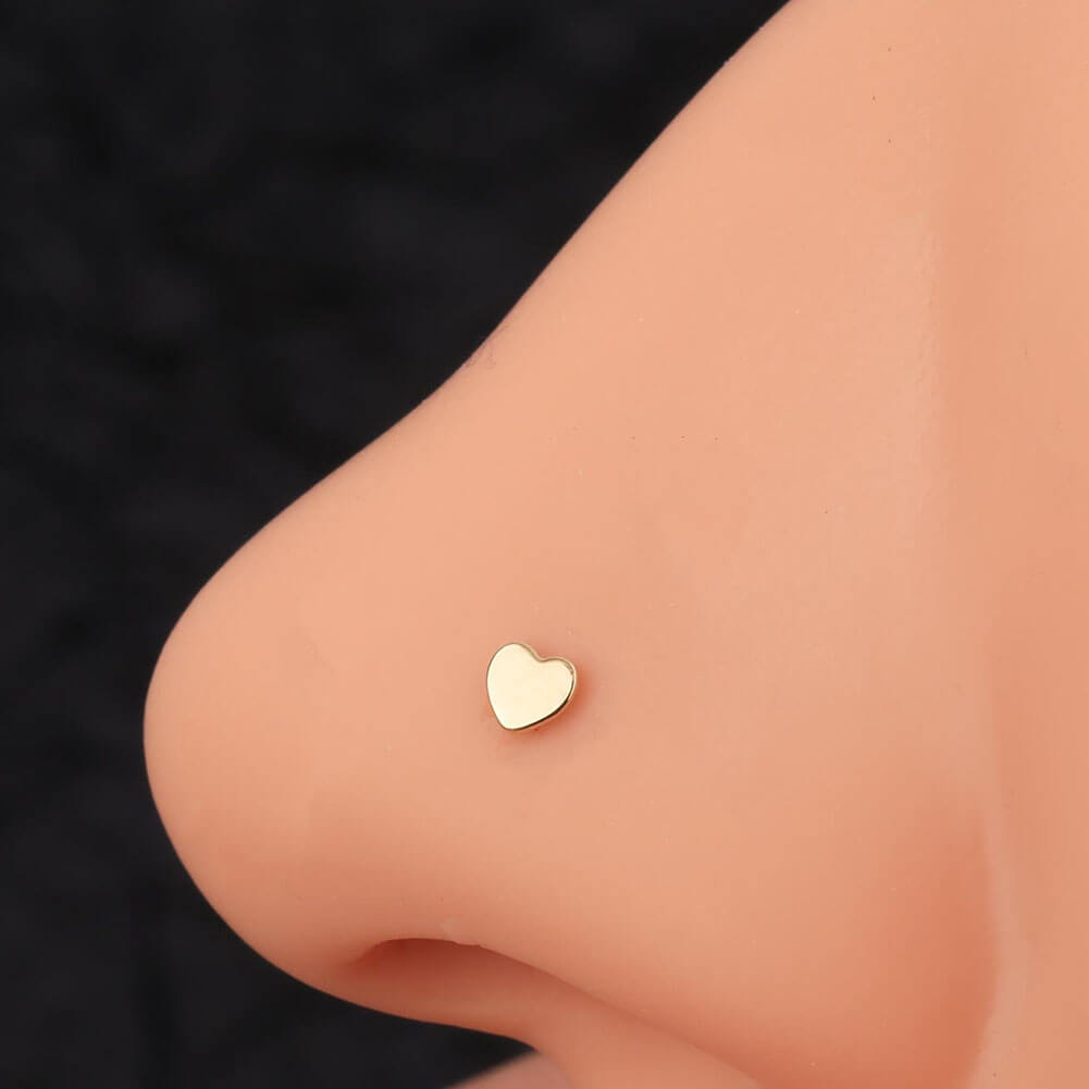 Gold heart hot sale nose stud