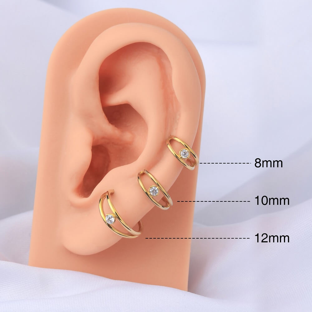 Cute Crystal Flower Cartilage Helix Earring Studs 16G