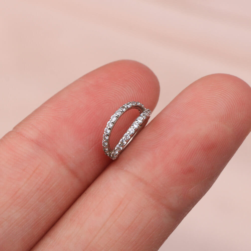 White gold nose store stud with diamond