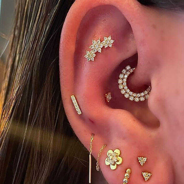 Gold daith sale hoop