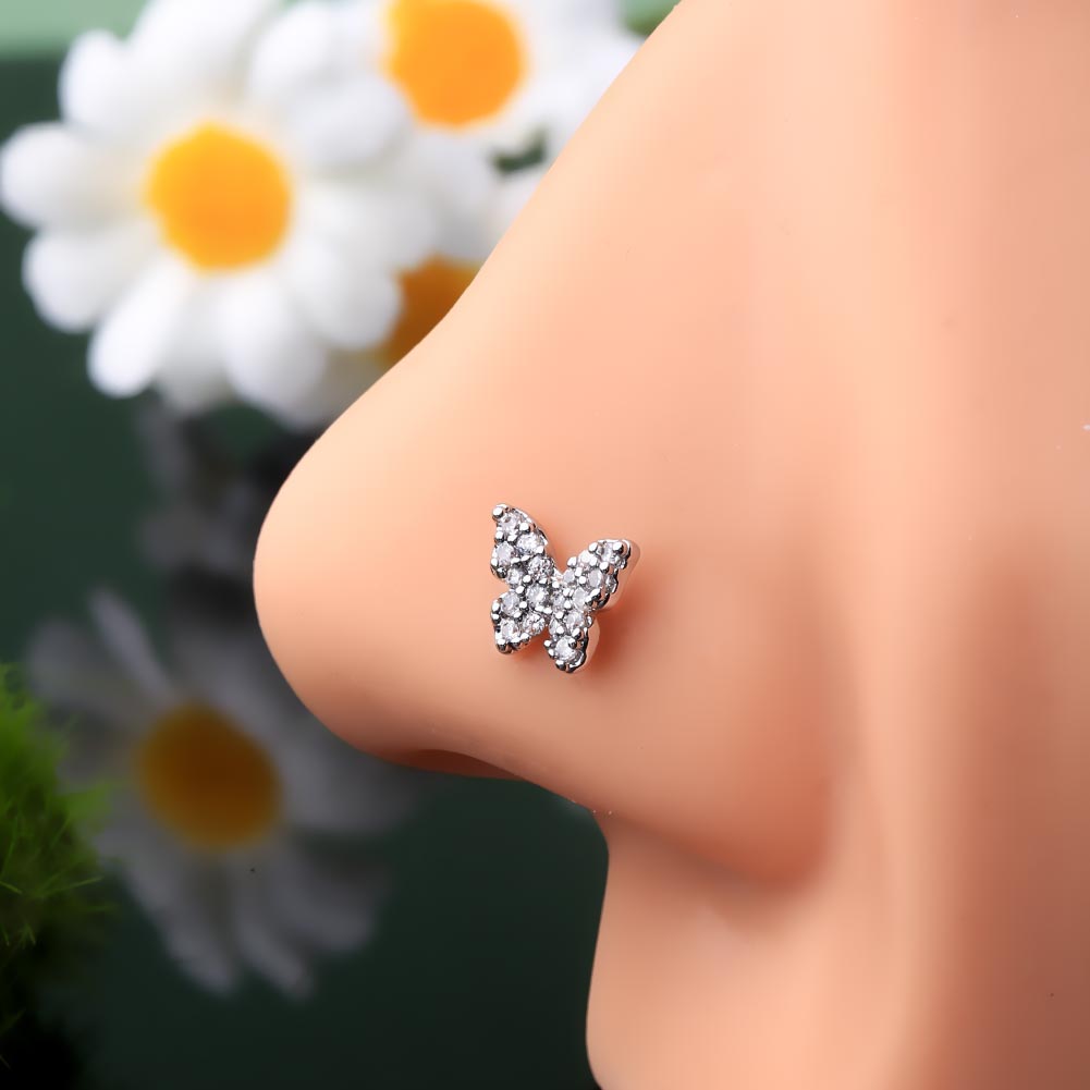 Butterfly nose shop ring stud