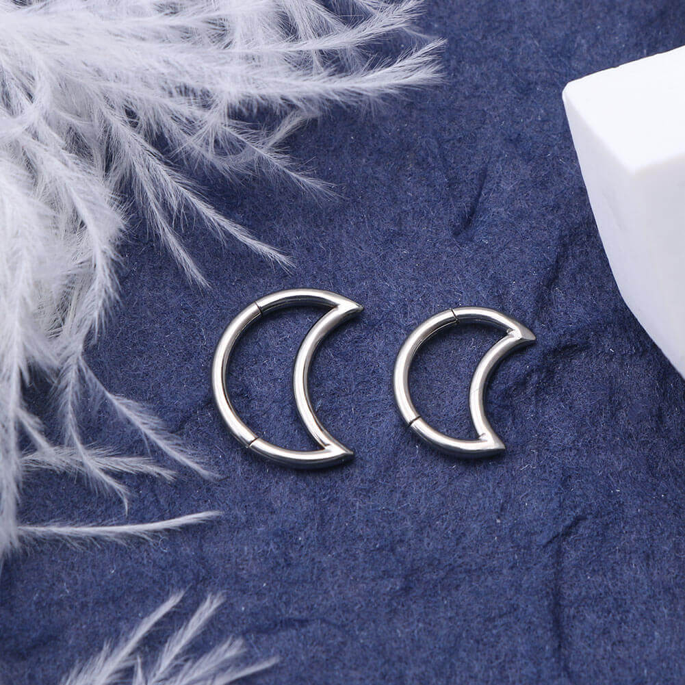 Crescent moon hot sale helix earring